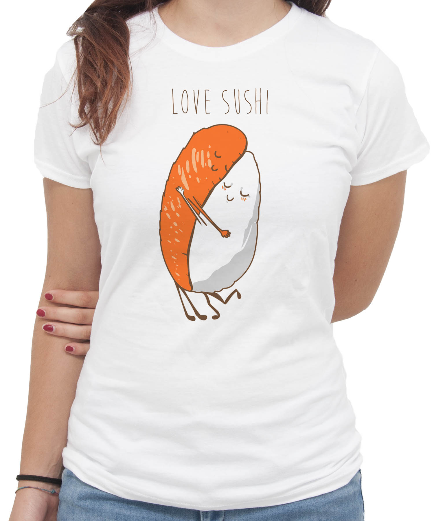 T-shirt Love Sushi Abbraccio Riso E Sashimi - immagine 3