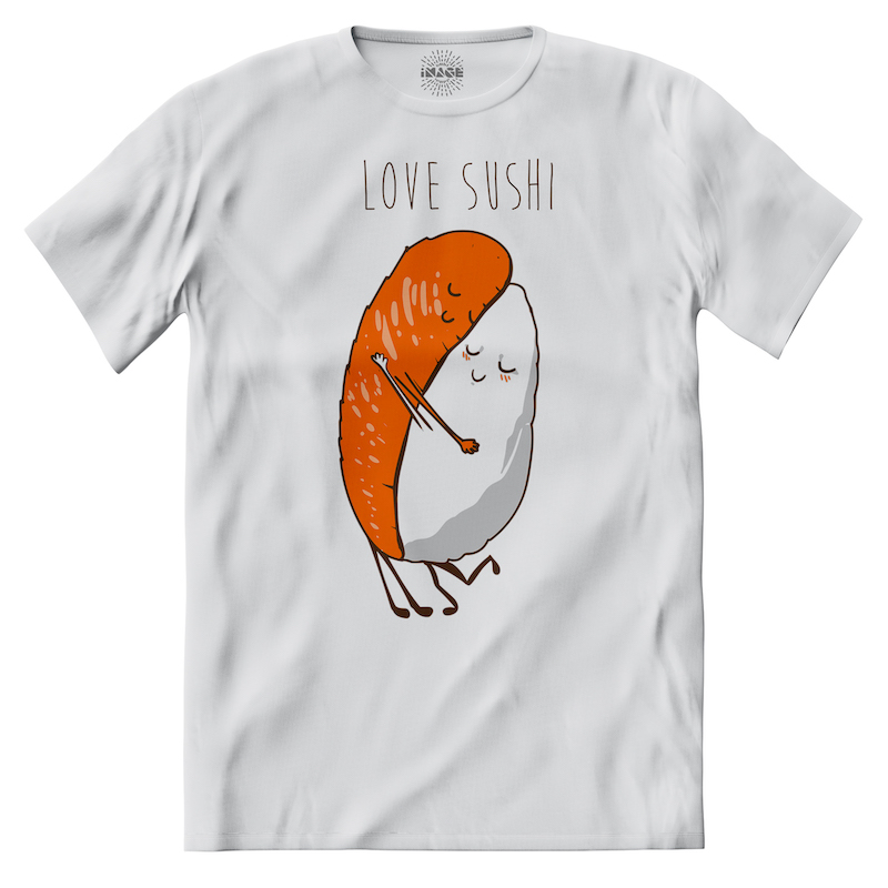 T-shirt Love Sushi Abbraccio Riso E Sashimi - immagine 1