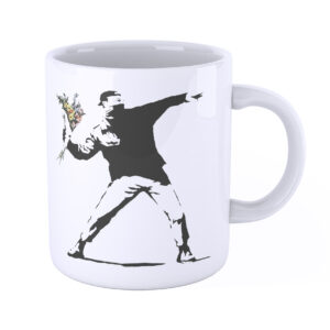 iMAGE Tazza Banksy Lancio di Fiori Murales Street Art