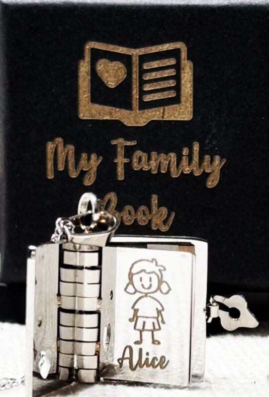 Collana Figliastra Bonus - Ciondolo Cerchi Intrecciati In Acciaio Inox Con Messaggio 'Gift Of Life' - Regalo Emozionale Per Figlia Adottiva